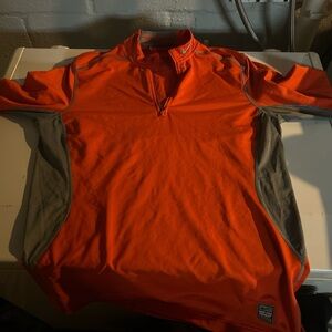 Nike Bright Orange and Gray Quarter-Zip
